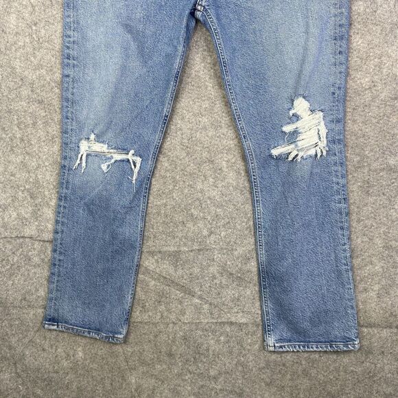 Agolde Riley Jeans High Rise Crop Jeans Size 30 Straight Light wash A056B-1255 - Picture 3 of 12